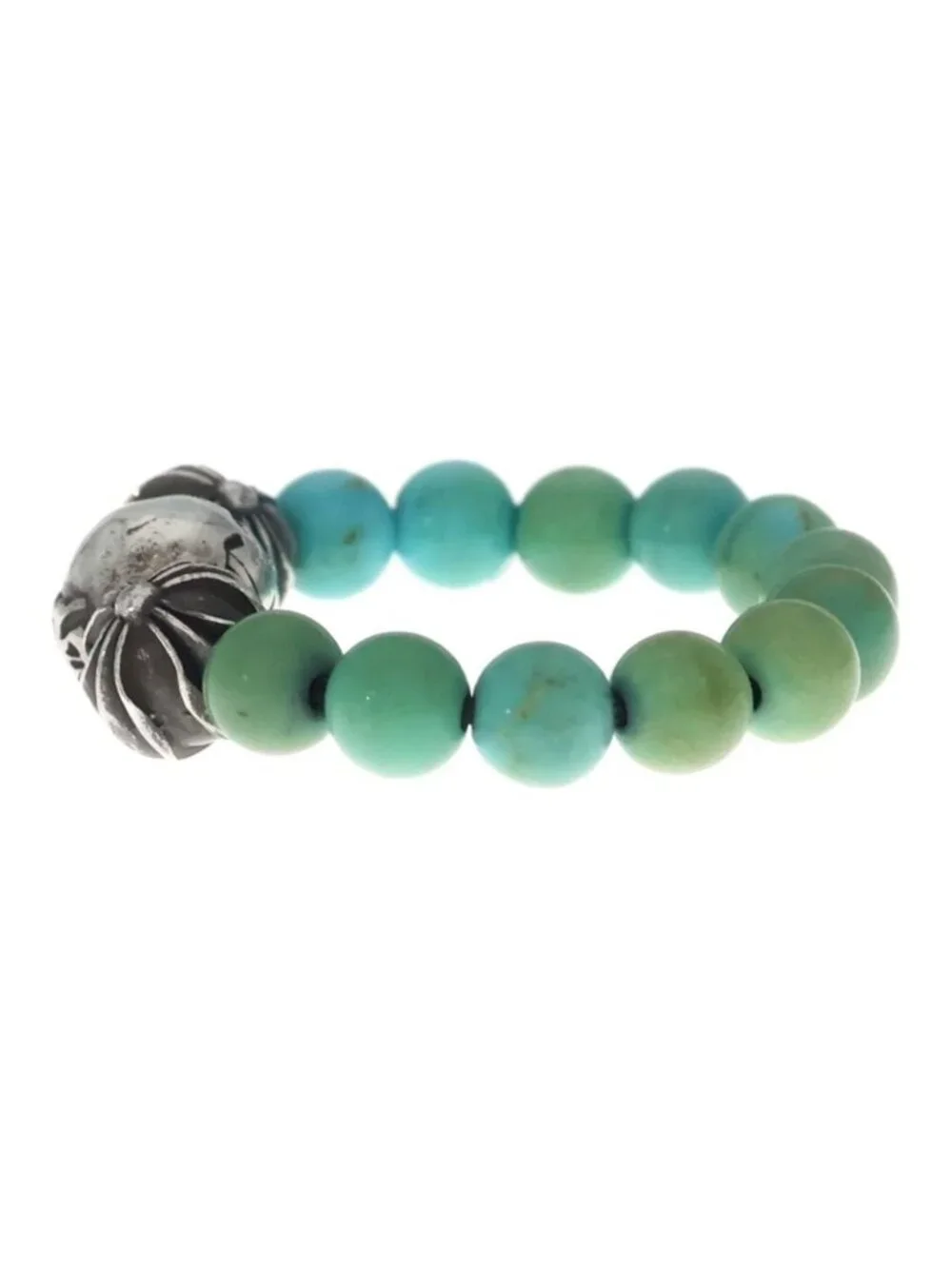Chrome Hearts Bead Ring Turquoise Blue Silver